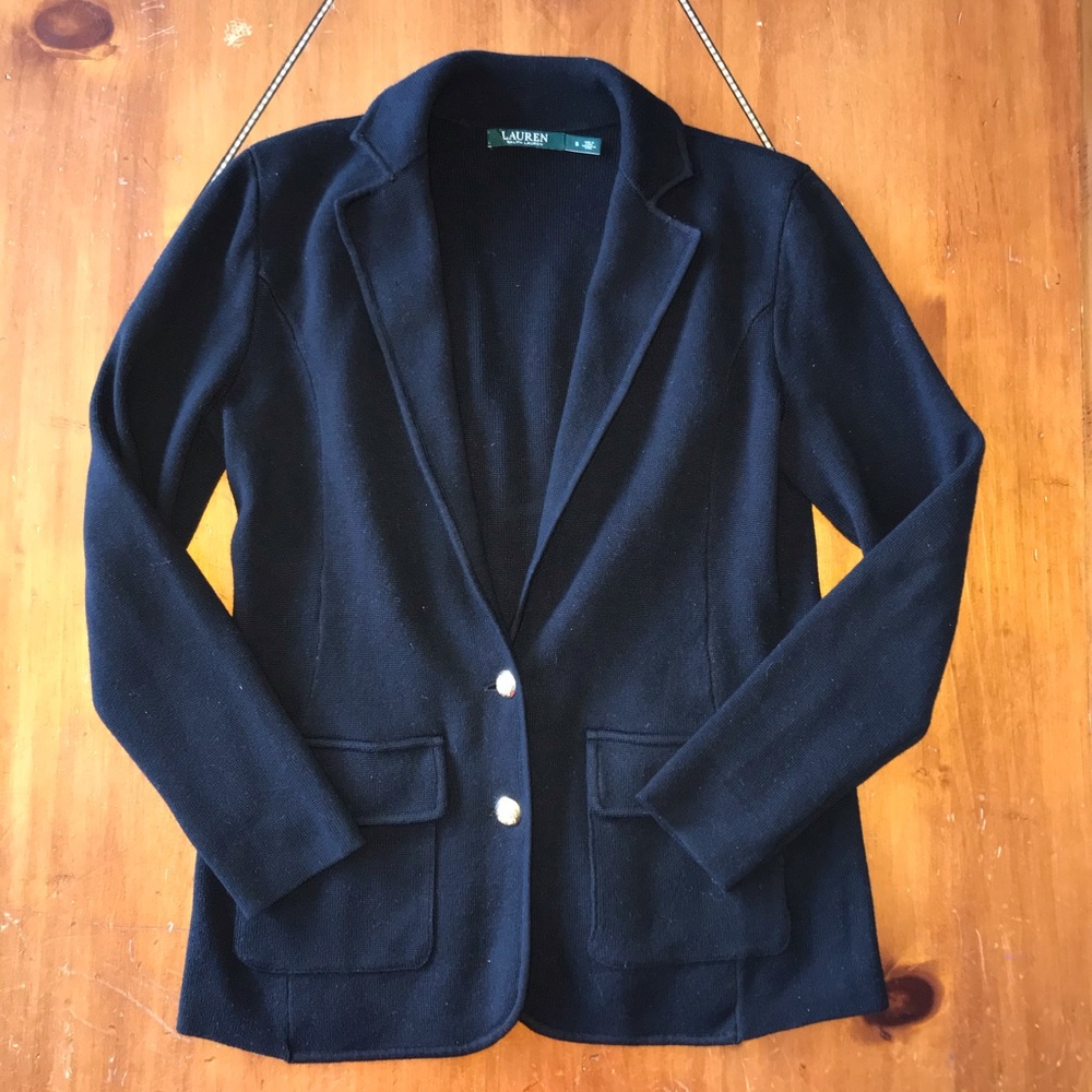 Lauren Ralph Lauren Black Knit Blazer